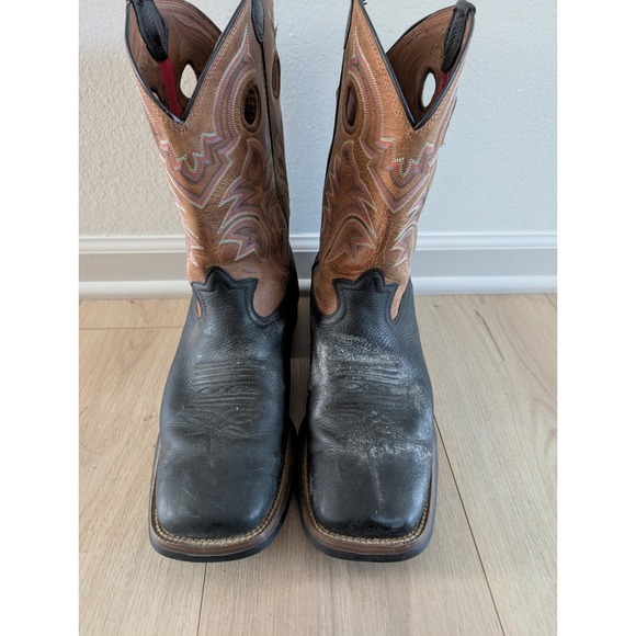 Mens Tony Lama Size 12 EE Leather Black Western Cowboy Boots RR1107 Buckaroo - Picture 6 of 10